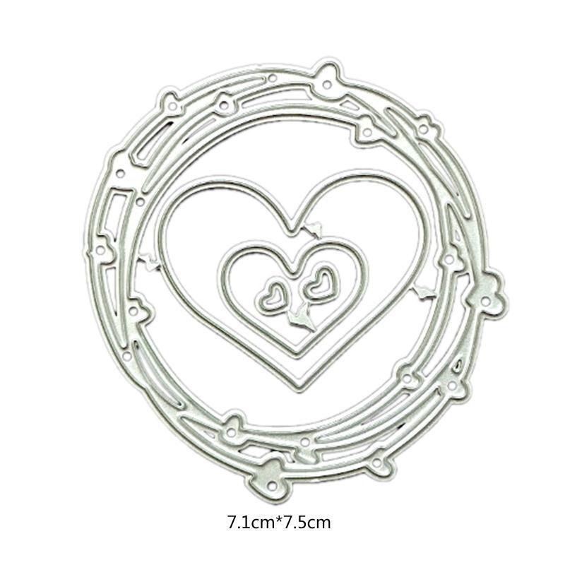 Heart Circle Metal Cutting Dies Scrapbooking Stencil Die Cuts Card Embossing DIY