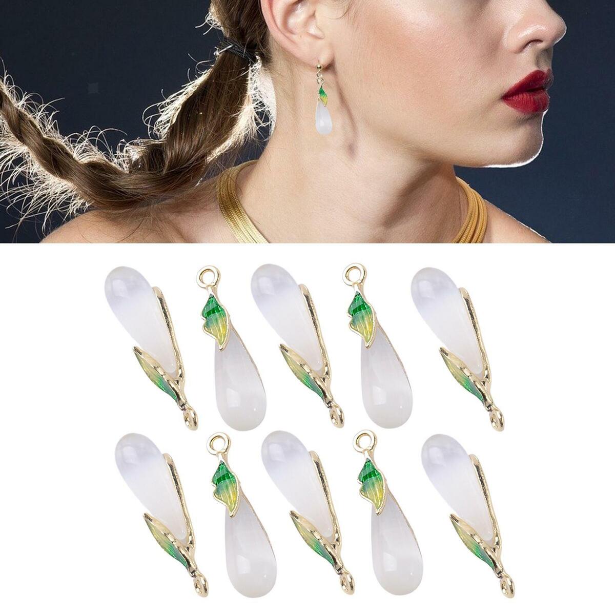 10x Teardrop Earring Charm Pendants for Handmade Key Rings Jewelry Making