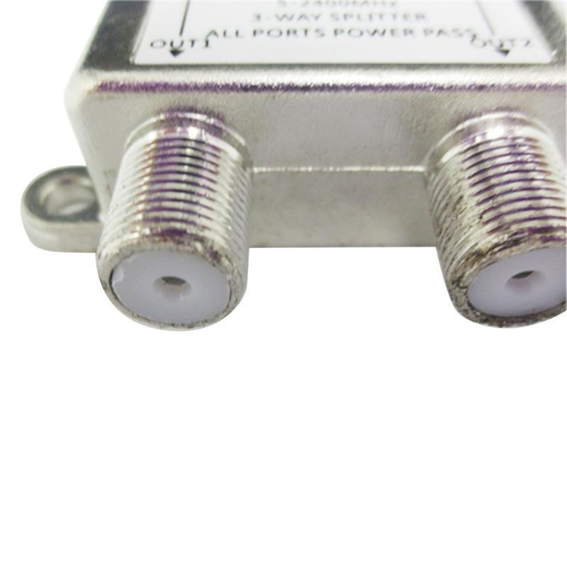 High Performance 3-way Splitter Satellite Tv Receiver 5-2400mhz?100db Shielding