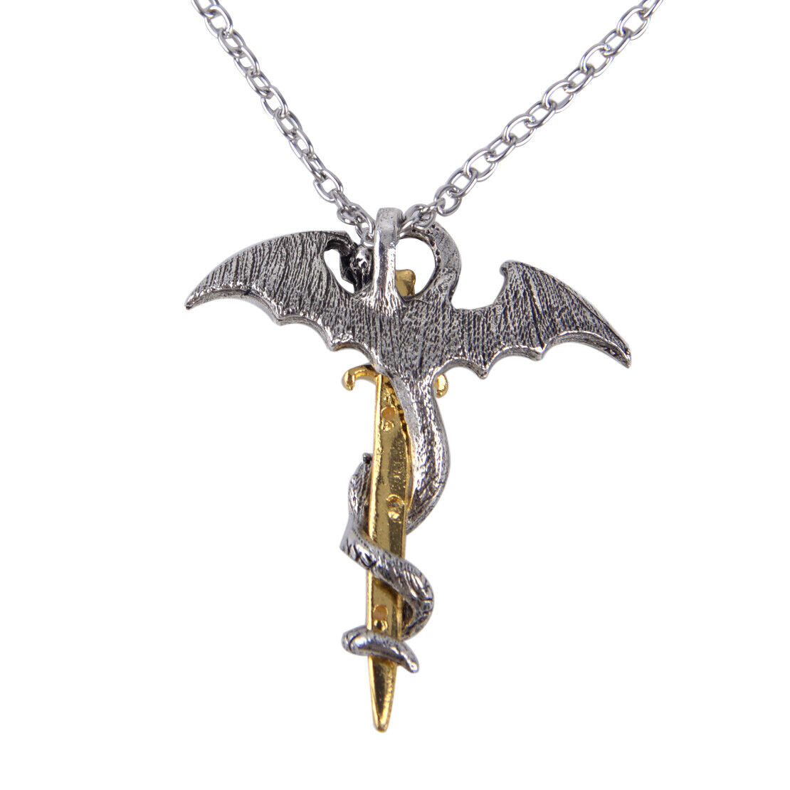 2 Luminous Glow in the Dark Dragon Sword Necklace Pendant Punk Choker Jewelry Li