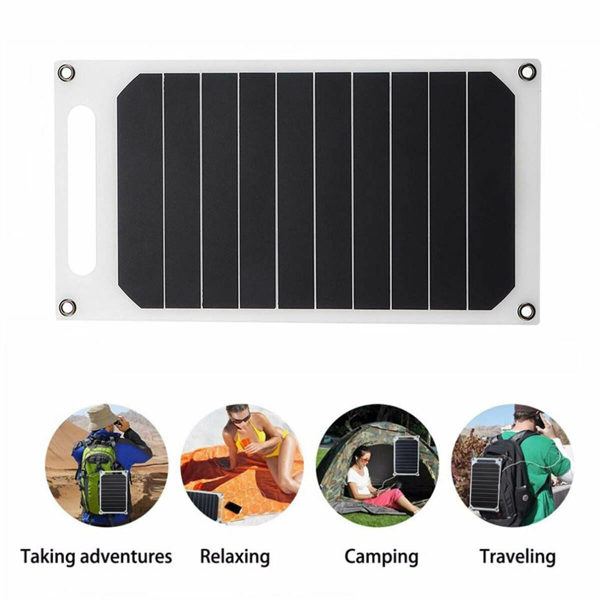 1x 10W 5V Solar  Panel Charging USB Charger For  Tablet Hiking