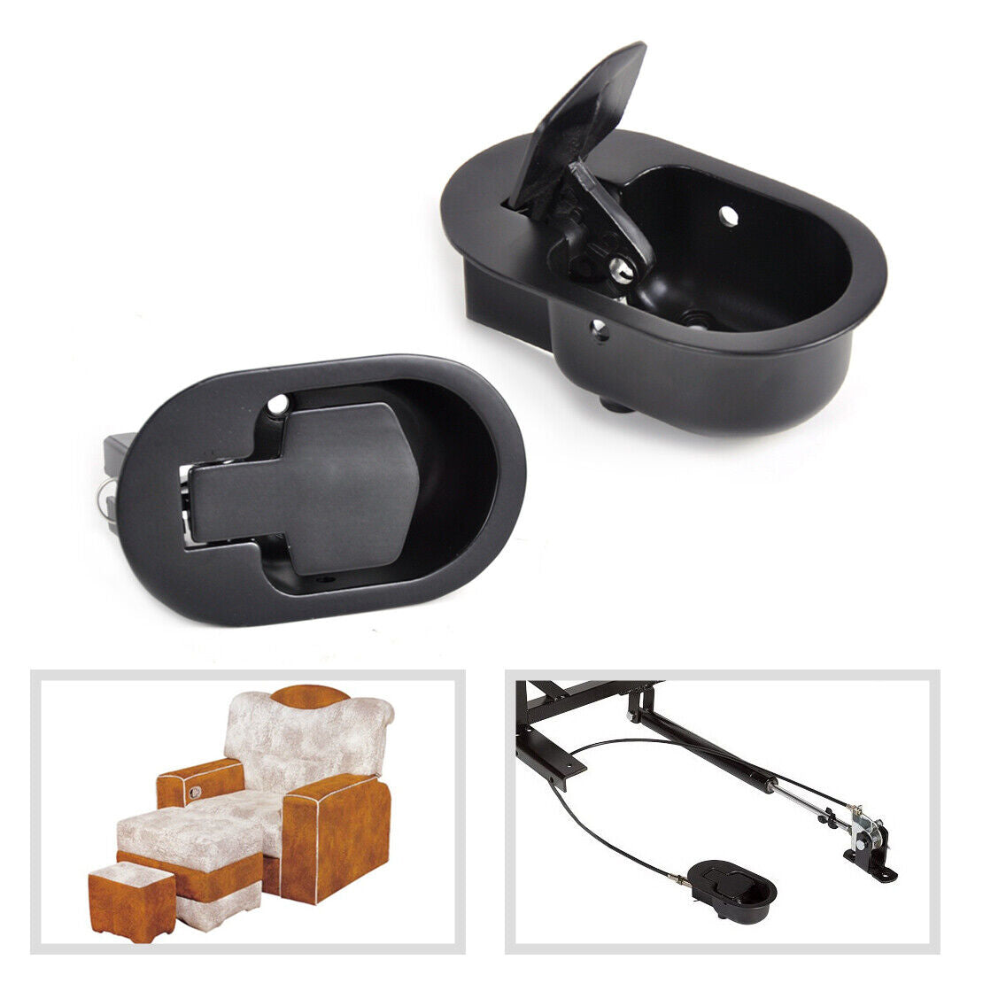 2pcs Durable Metal Recliner Sofa Couch Chair Release Lever Handle Replacement Li