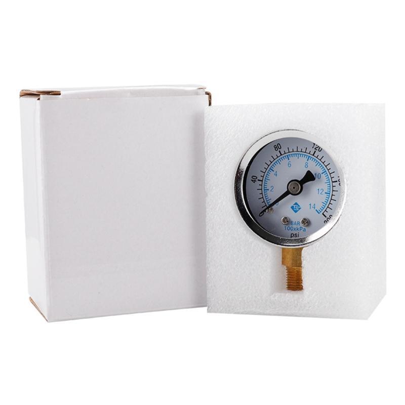 Stainless Steel Dual Scale Air Pressure Gauge Bottom Connection for Air Oil Gas
