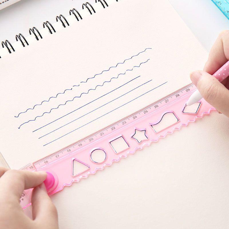 30cm Korean Flexible Folding Ruler Multifunction Plastic Drawing Rulers Office