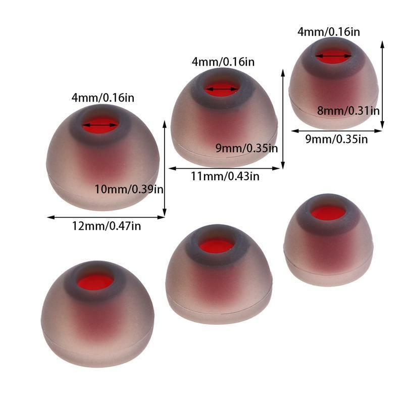 3 Pairs (6Pcs) Silicone Eartips Earbud For In-Ear Moving Iron Headphone Earphone