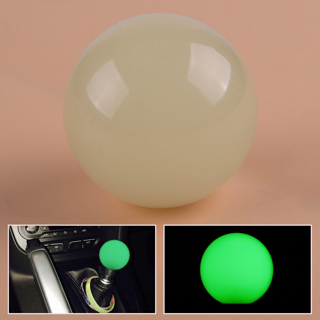M12*1.25 Glow In The Dark Shift Knob Throw Gear Shifter Ball 3 Adapters ld