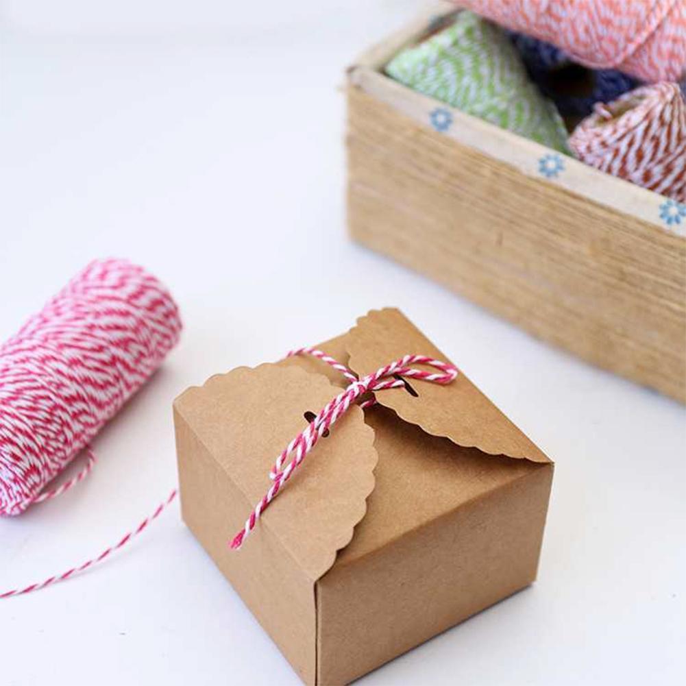1 Roll 100 Meters 2Ply Cotton Twine DIY Weaving Handmade Craft Rope (Rose)
