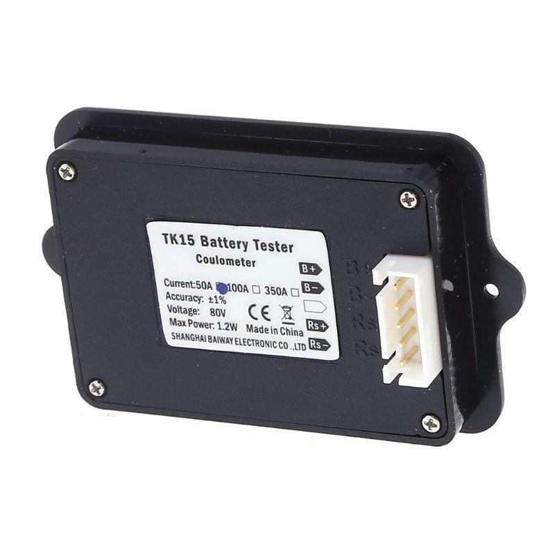 DC 8-80V 50A Battery Coulometer TK15 Battery Tester for LiFePo Coulomb Counter