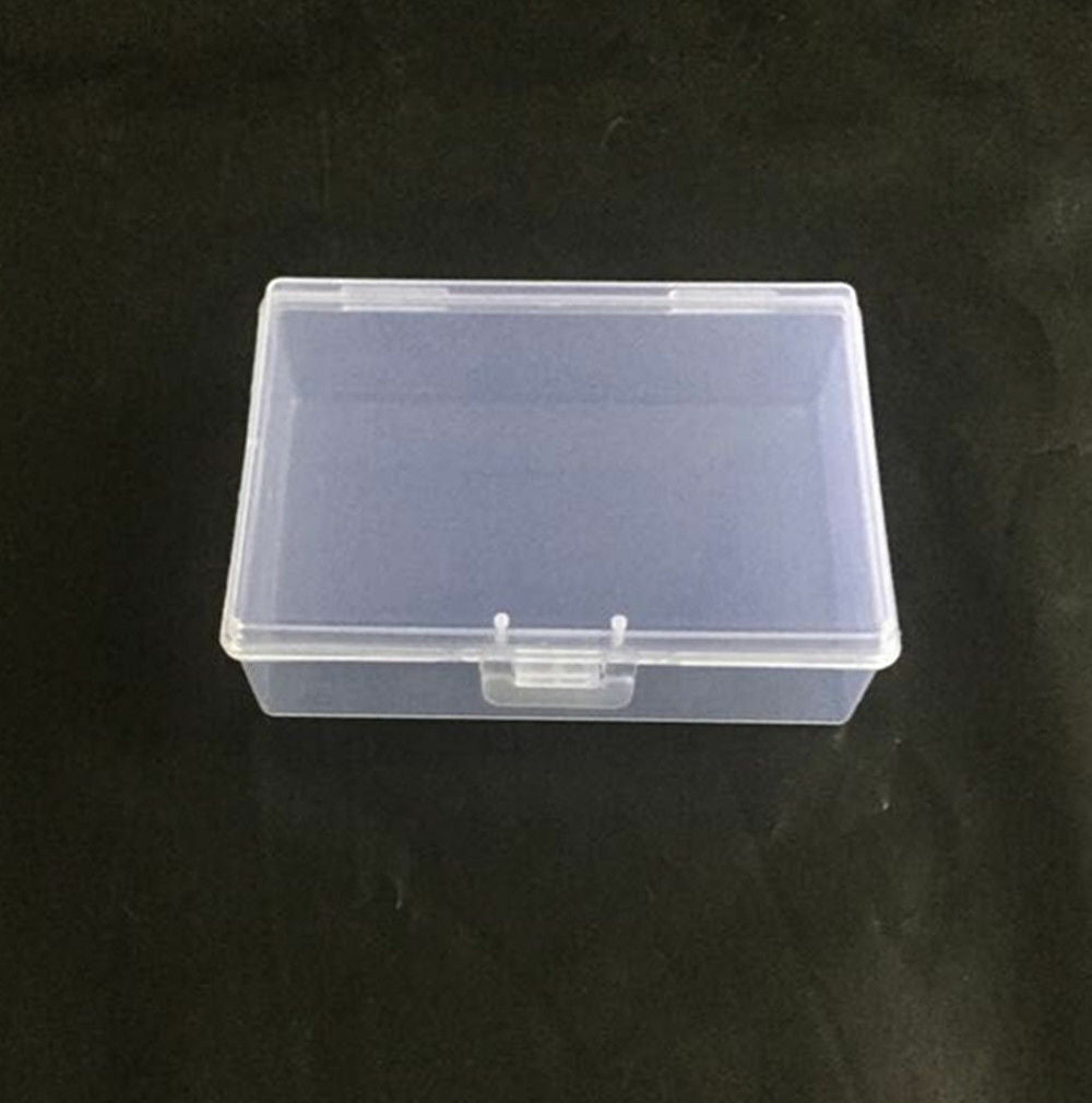 2PCS Small Transparent Plastic Storage Box Clear Square Display Case