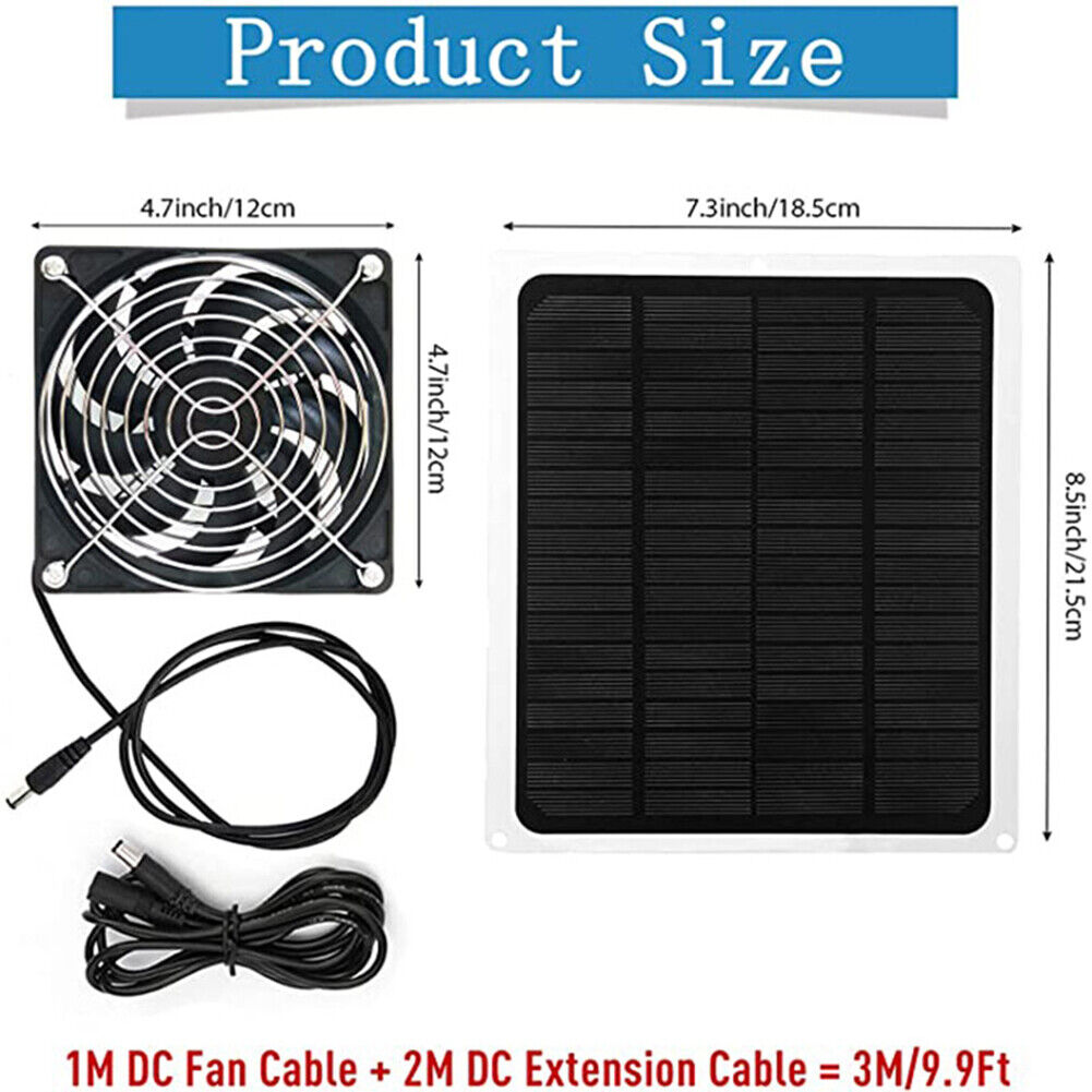 10w Waterproof Solar Exhaust Fan Air Extractor with Solar Charging Panel