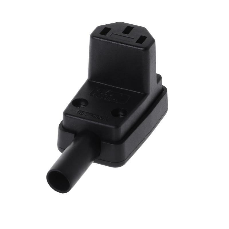 90 Degree Angled IEC 320 C13 Female Plug AC 10A  250V Power Cord Cable Connector