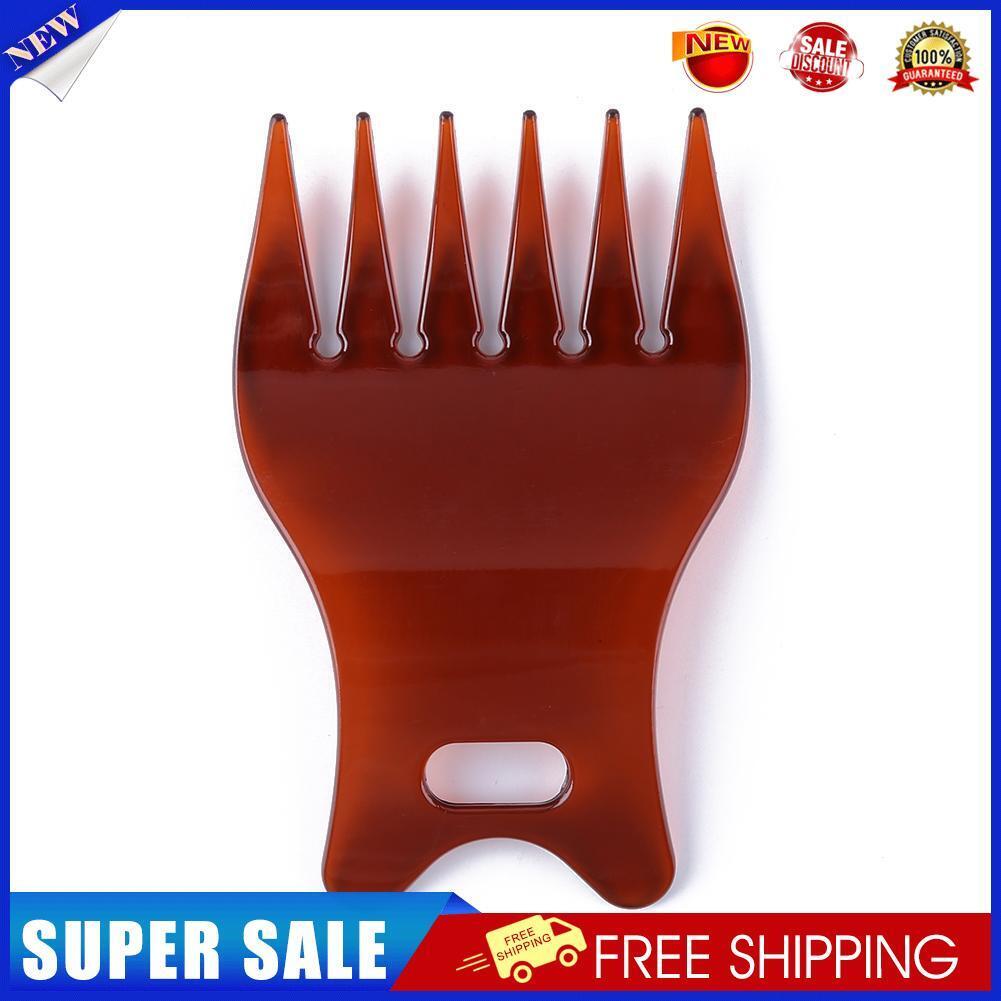 Men Salon Large Tooth Hairdressing Comb Plastic Styling Comb (Glossy Brown)