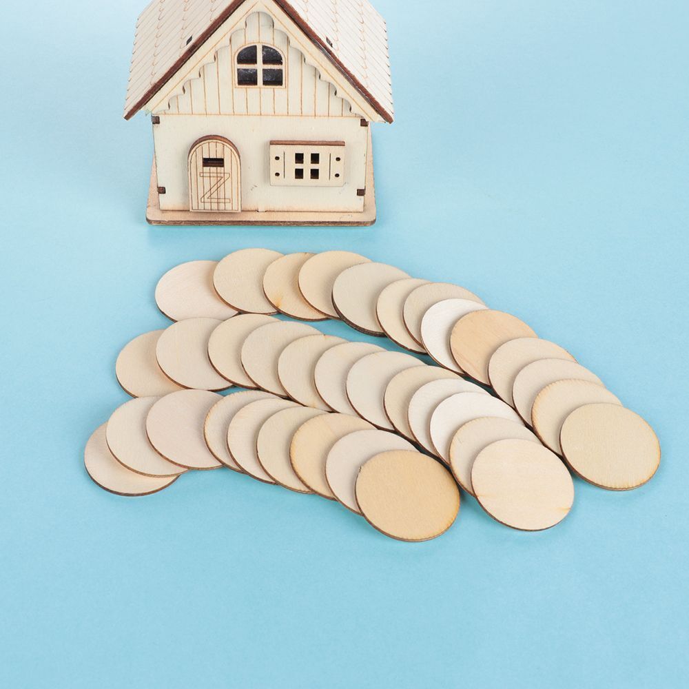 Blank Handmade Wood DIY Crafts Round Wood Pieces Wooden Slice Home Ornaments