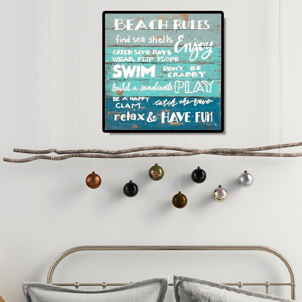 Full Diamond Painting Cross Stitch Rhinestone Mosaic (L2131 Beach Rules)