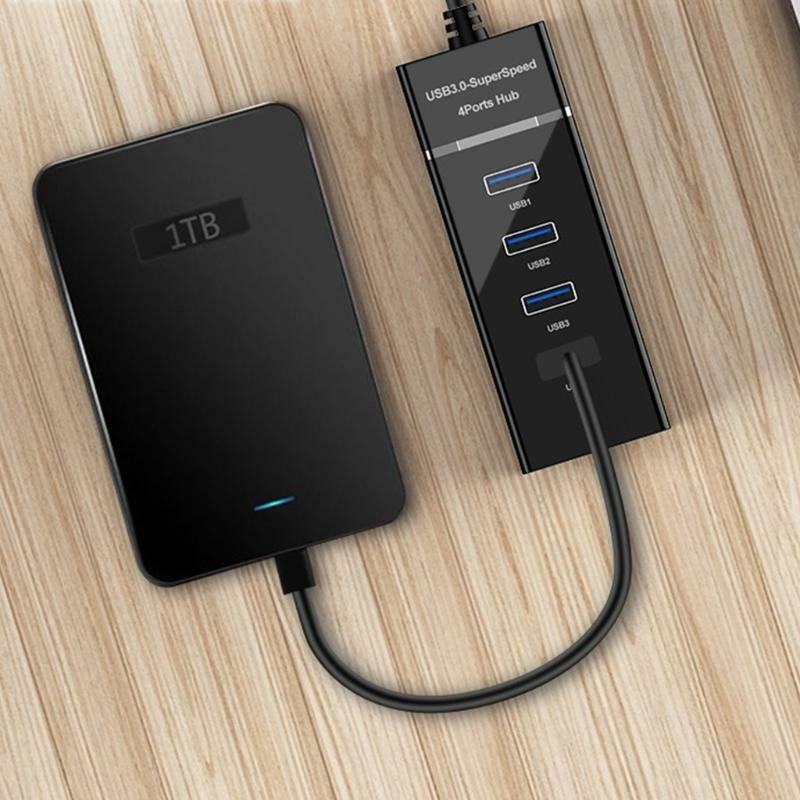 10Gbps USB 3.0 Hub 4 Port Fast Mini USB3.0 Hub Splitter Adapter Power Charger