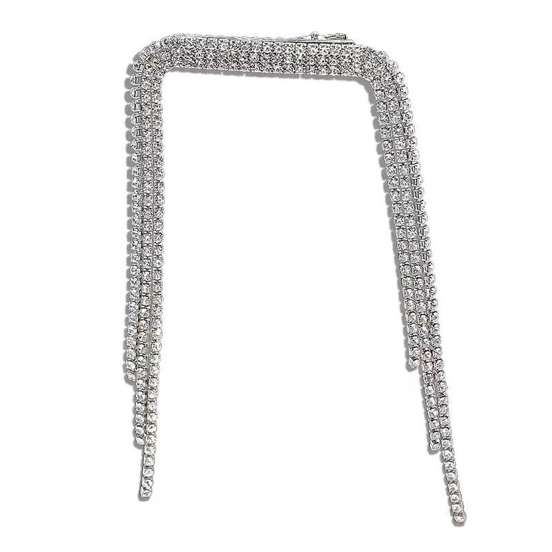 Rhinestone Hair Clip Long Tassel Dangle Hair Barrettes Hair Pins for Long Hair