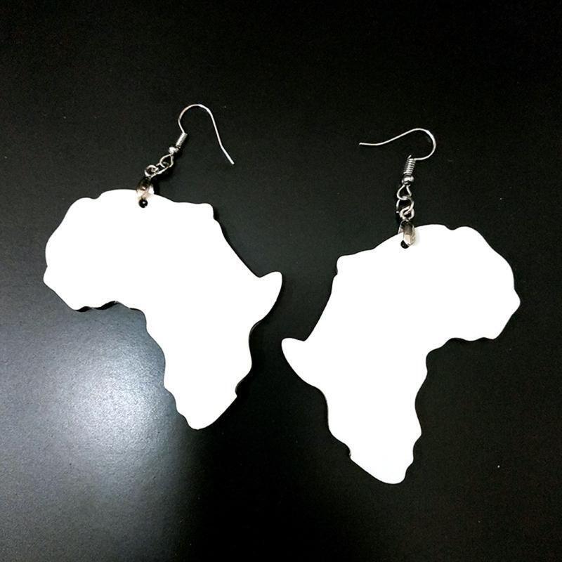 Heat Transfer Earrings Africa Map Shapes Pendants Suitable for Diy Jewelry Craft