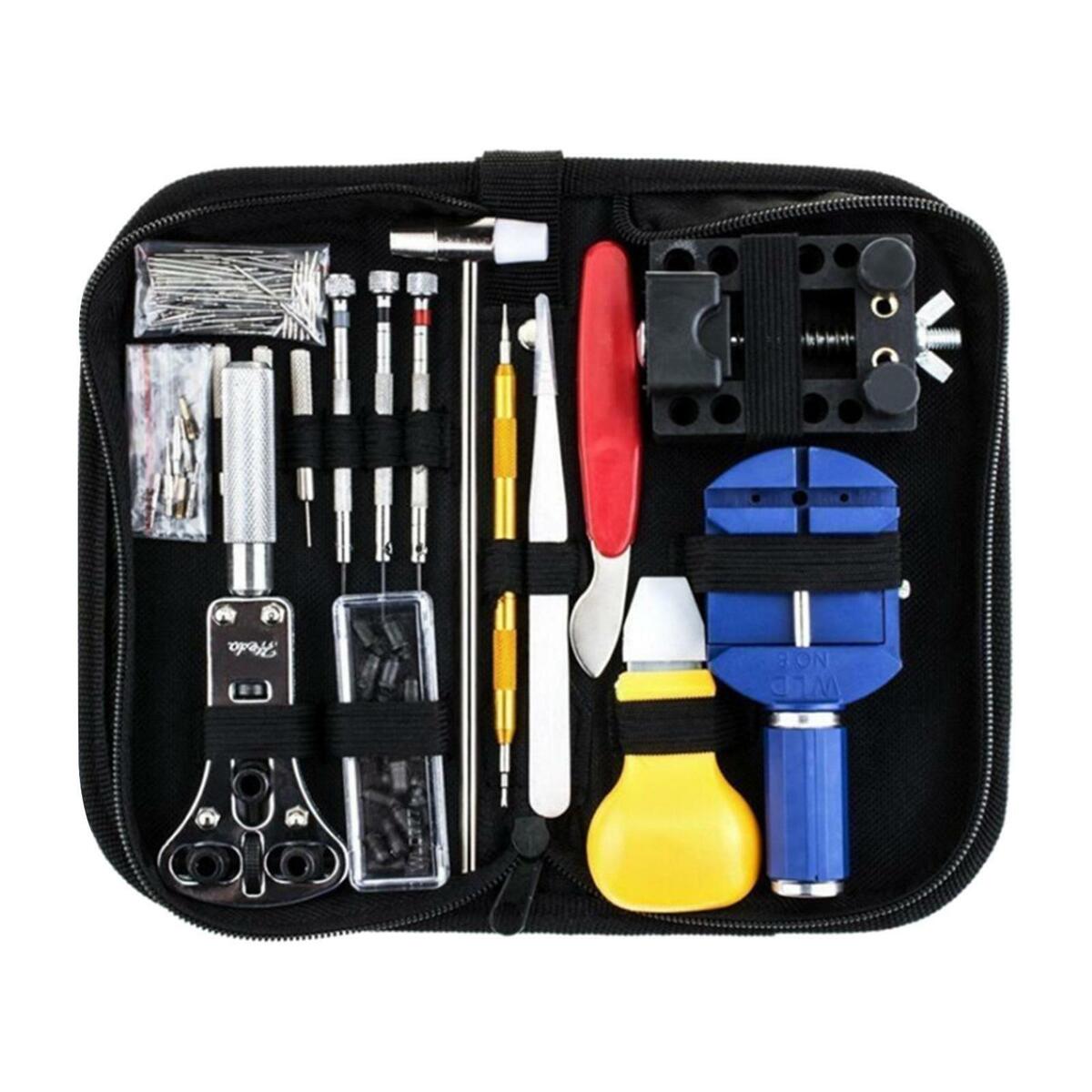 147Pcs Watch Repair Tool Kit with Carrying Bag Hammer Repairing Tools Set