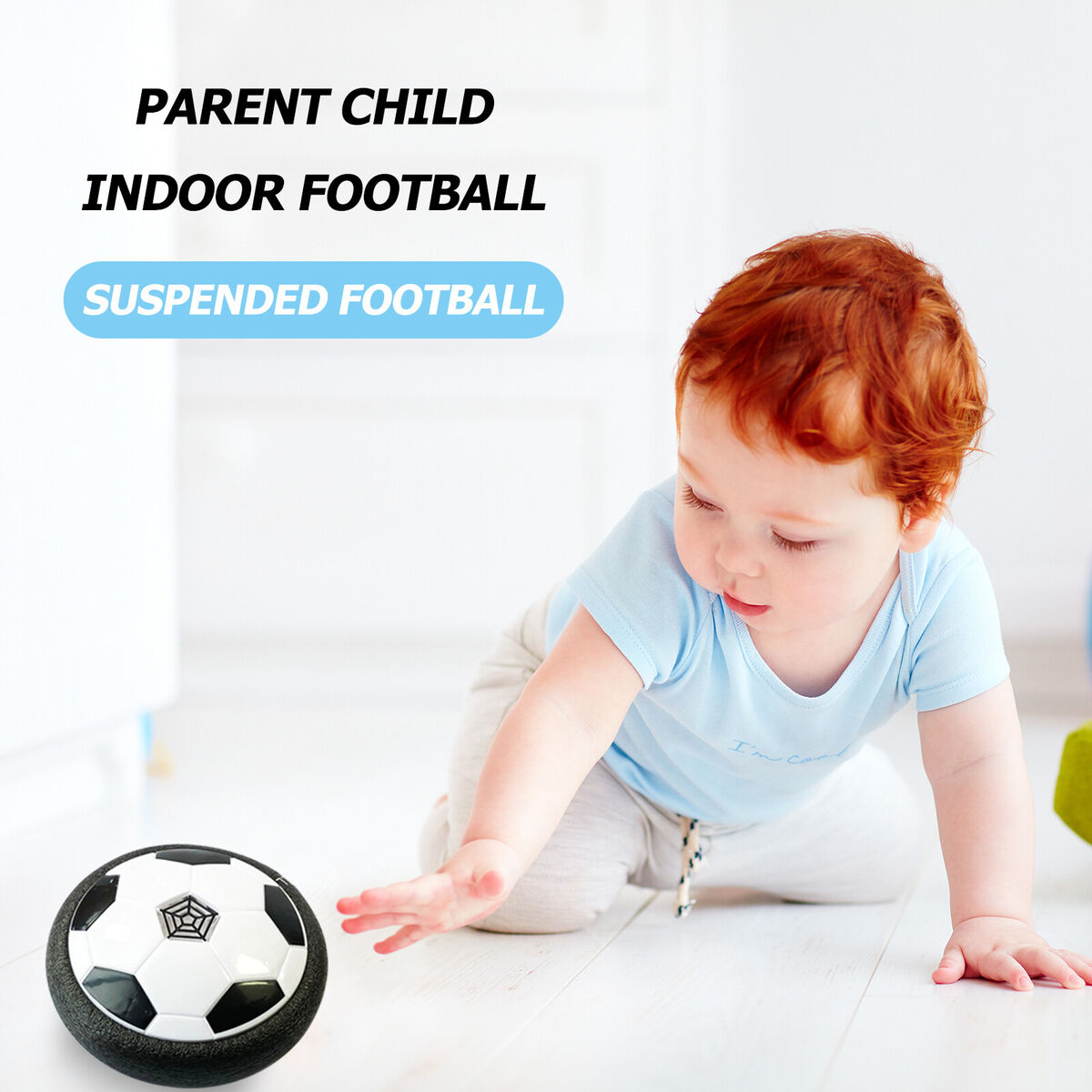 LED Music Kids Hover Soccer Ball, Battery Operated Air Floating Disc (18cm)