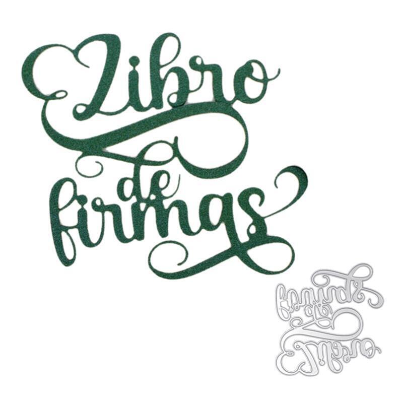 Spanish Words QITAI Metal Cutting Dies DIY Stamps Crafts Template Mold Stencils
