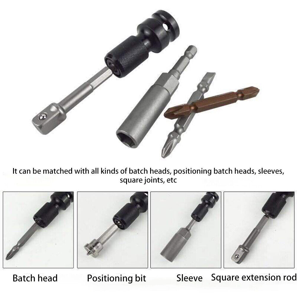 1/2 Inch Square To 1/4 Inch Hex Ratchet Socket Wrench Sockets Adapter (B)