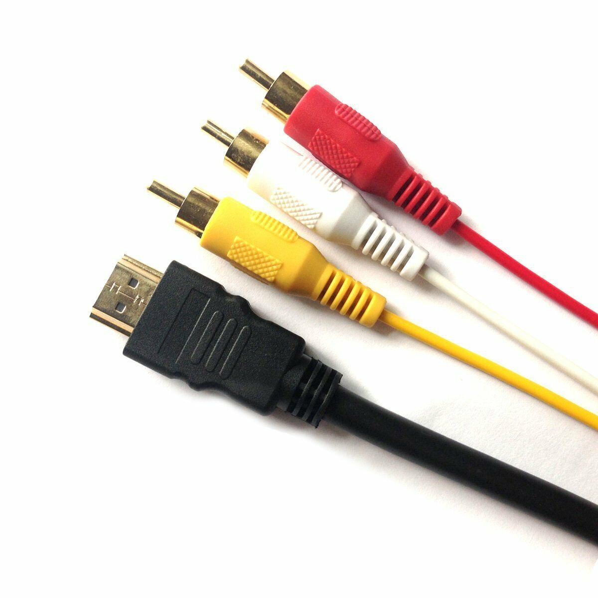 NEW 5 Feet 1080P HDTV HDMI Male to 3 RCA Audio Video AV Cable Cord Adapter