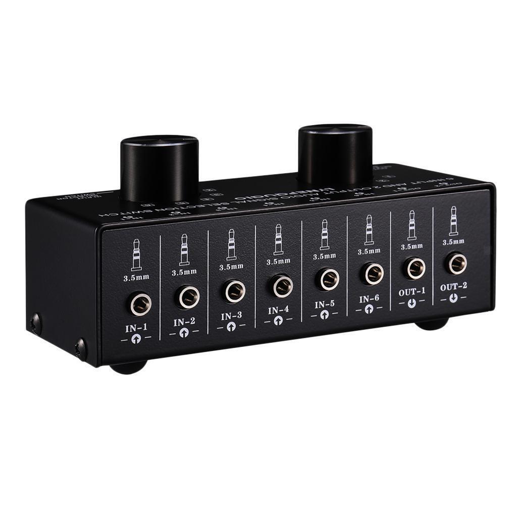 3.5mm 6 Input 2 Output Port AV  Video Switcher Switch Selector Box