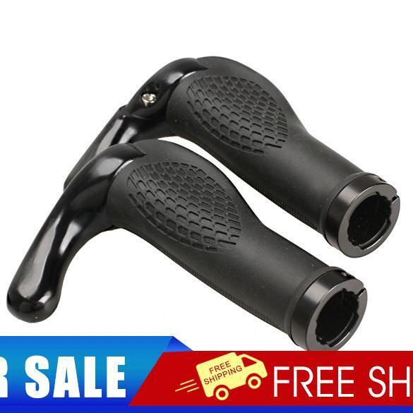 Bike Bicycles Cycling Ergonomic Lock-On Handlebar Grips Bar Ends Black