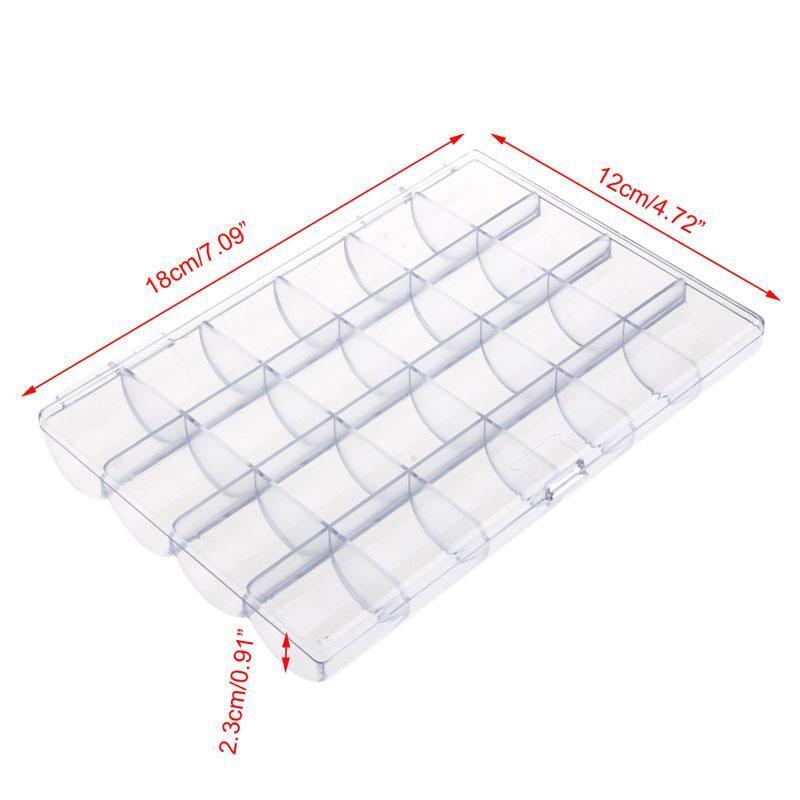 Jewelry Organizer Box for Earring Storage Clear Plastic Container 24 Compartment