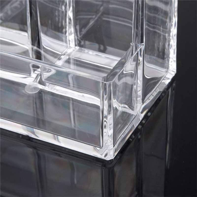 Clear Pencil Cup Stationery Organizer for Desk Accessories Cosmetic Brush Box