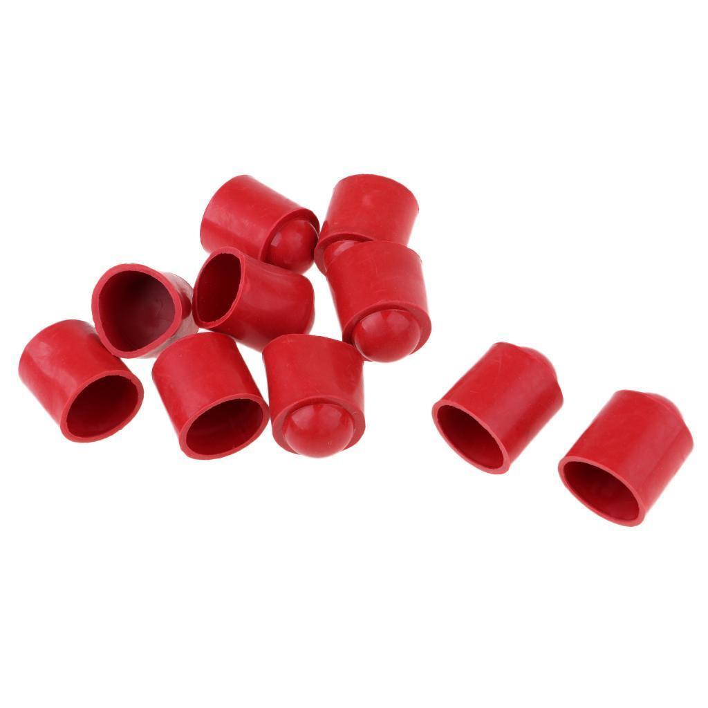10x Cue Tip Protector Rubber Billiard Snooker Stick Cover Guard Black Red