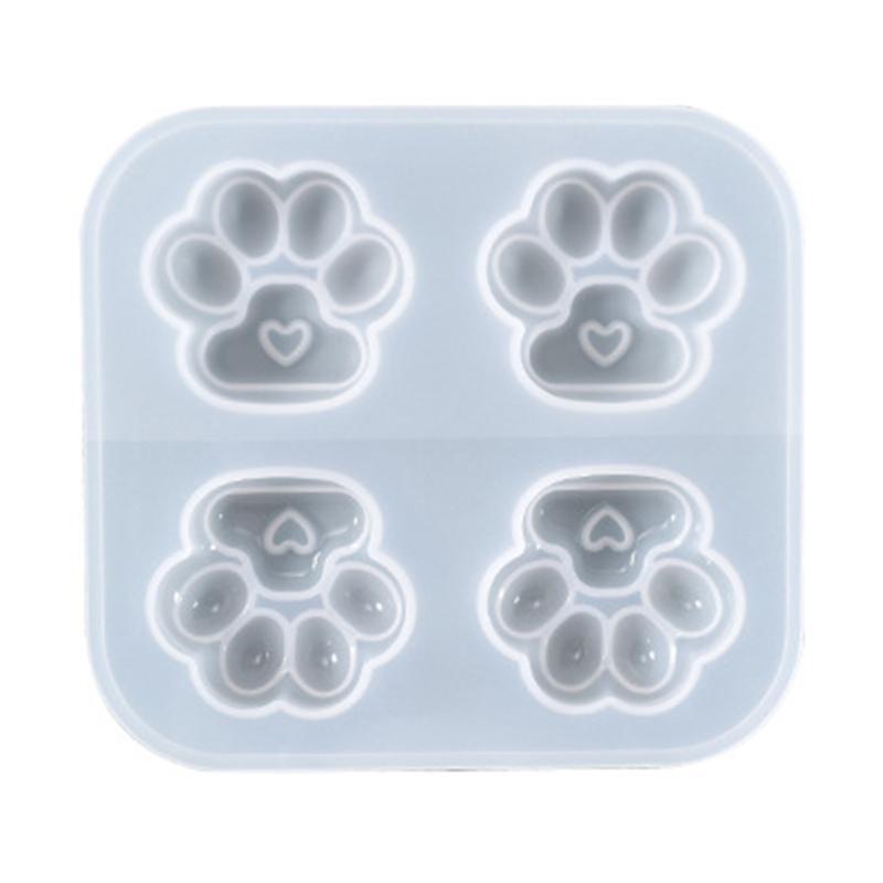 Love Cat Paw Keychain Mould Crystal Epoxy Creative Silicone Mould Love Gift