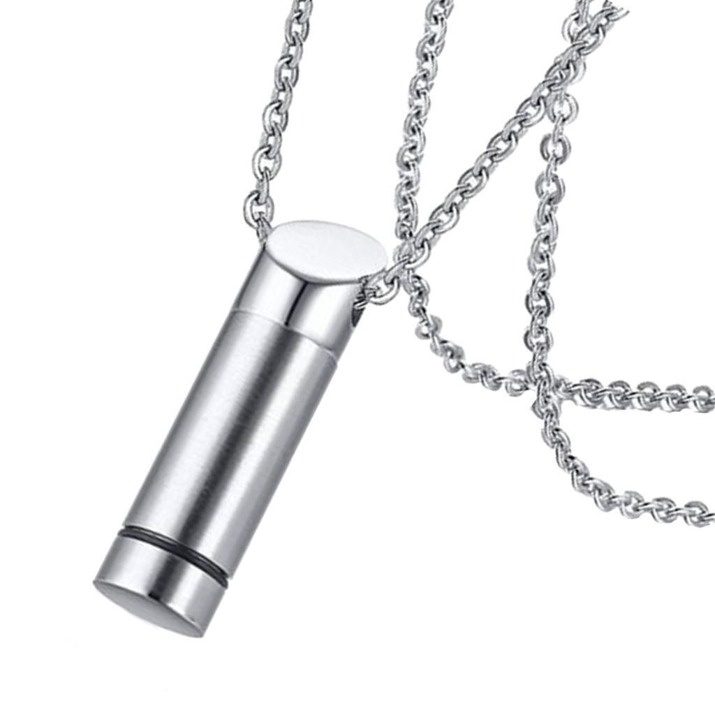 Mini Bottle Stainless Steel Pendant Memorial Ash Keepsake Cremation Necklace