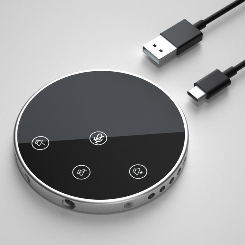 Omnidirectional Conference Microphone with 2M type-C USB Cable One Key Mute