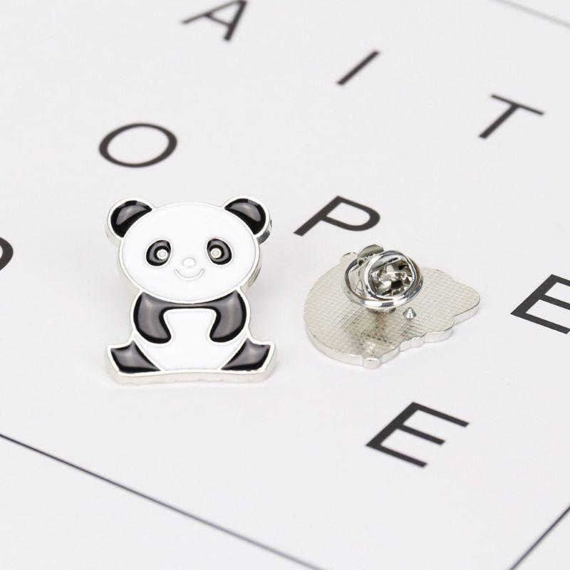 4Pcs Cute Panda Bear Enamel Lapel Pin Animal Pride Brooch Fashion Jewelry