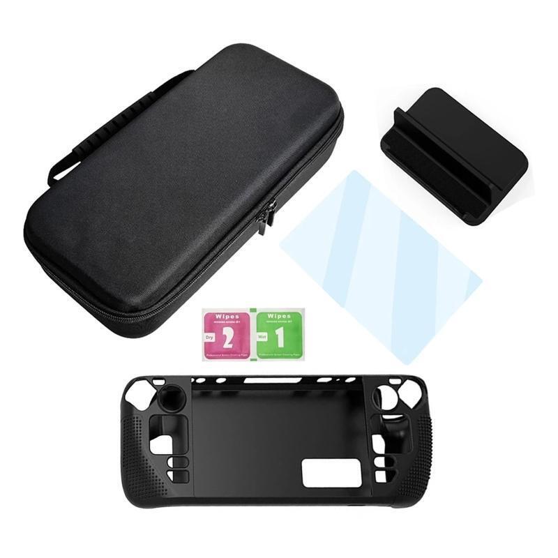 For Steam Deck Game Console 5-in-1 Tempered Film Gaming Console Holder Travel