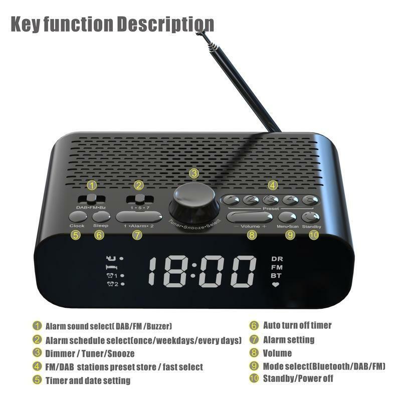 Long-term Use Stereo Loundspeaker Black Color Subwoofer Bedside FM Radio
