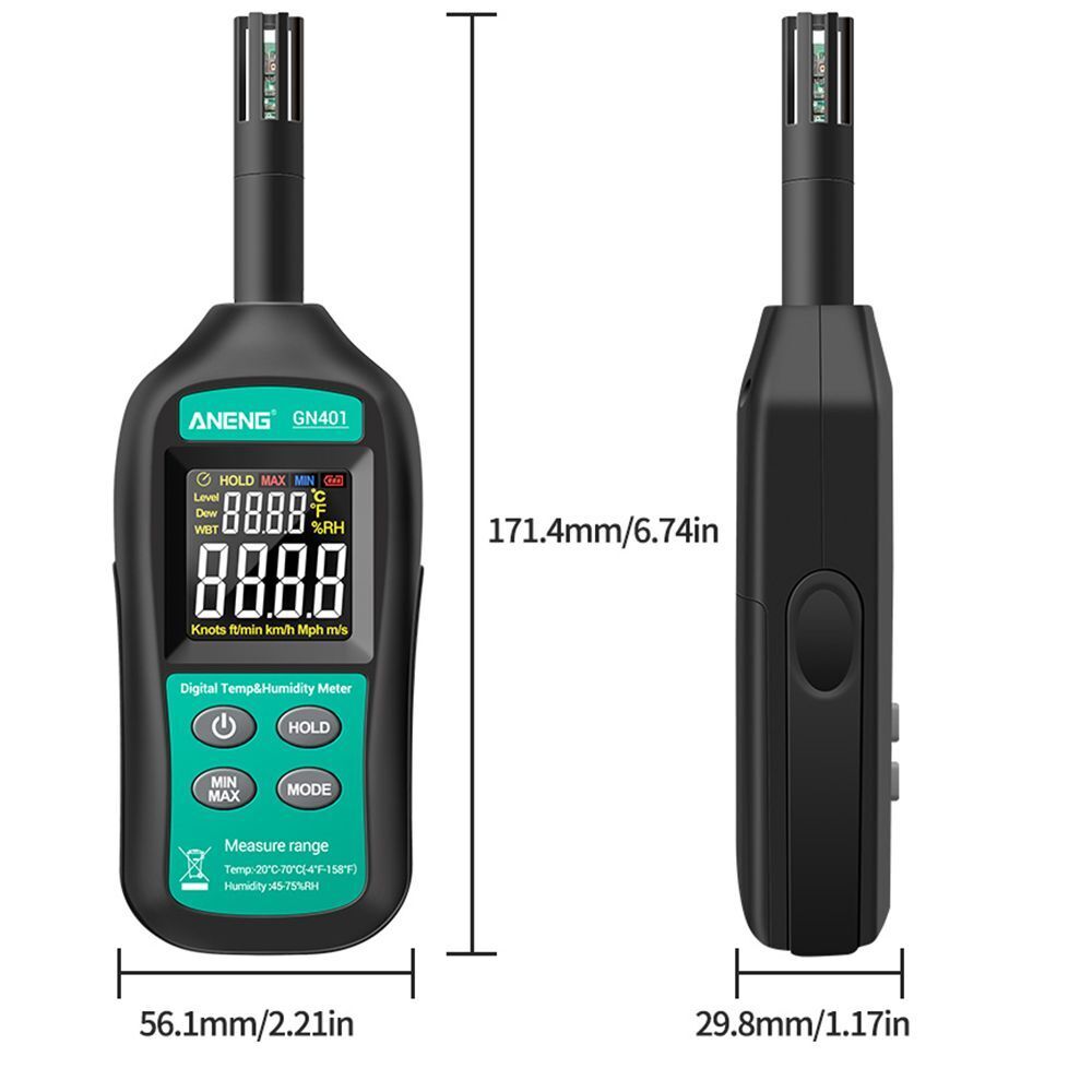 Gauge Tester Temperature Humidity Meter Handheld Digital Air Thermometer