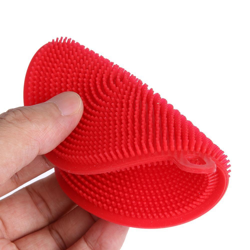 Silicone Dish Washing Brush Household Pot Pan Bowl Cleaning Tools (Red)