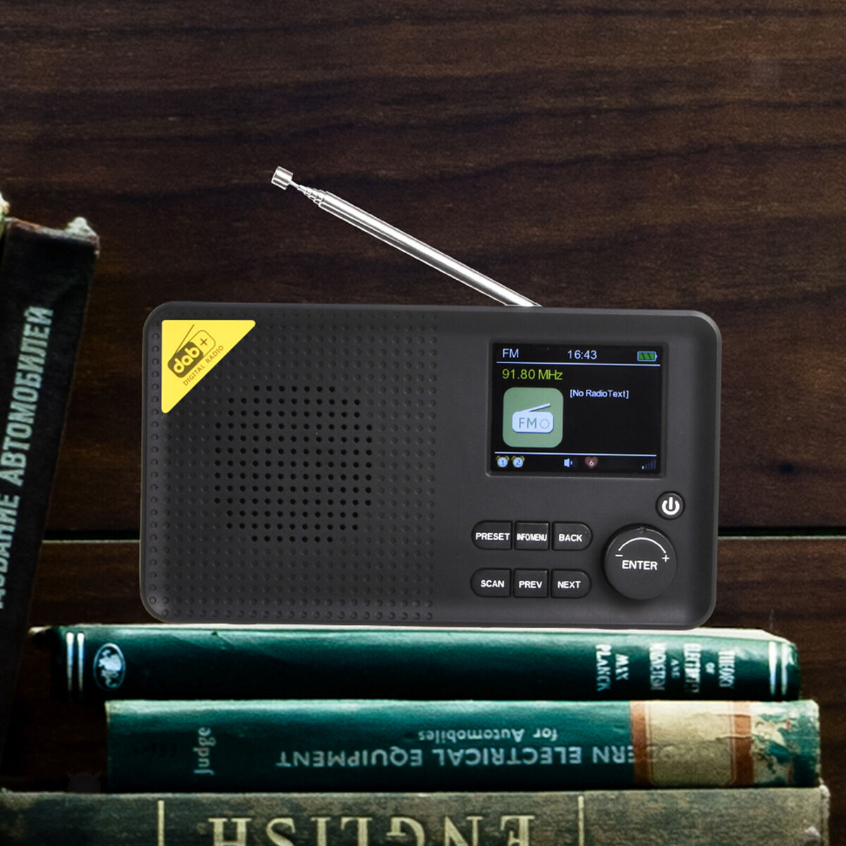 Rechargeable FM Receiver Dual Alarms Clock  Office Outdoor