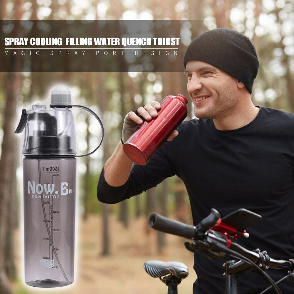 600mL Sports Spray Kettle Outdoor Cycling Camping Leakproof Water Bottle
