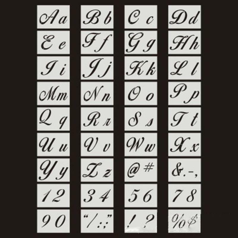 36pcs/set Letter Alphabet Stencil Wall Painting Wood DIY Drawing Template Craft