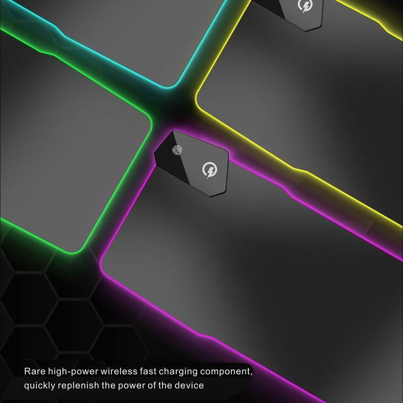 15W Wireless Charging RGB Luminous Mouse Pad Charger Gaming Mousepad Desktop PC