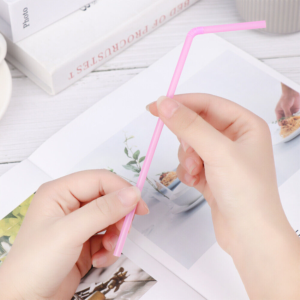 New Home Bar Party Disposable Extra Long Bend Drinking Straws Plastic Curved