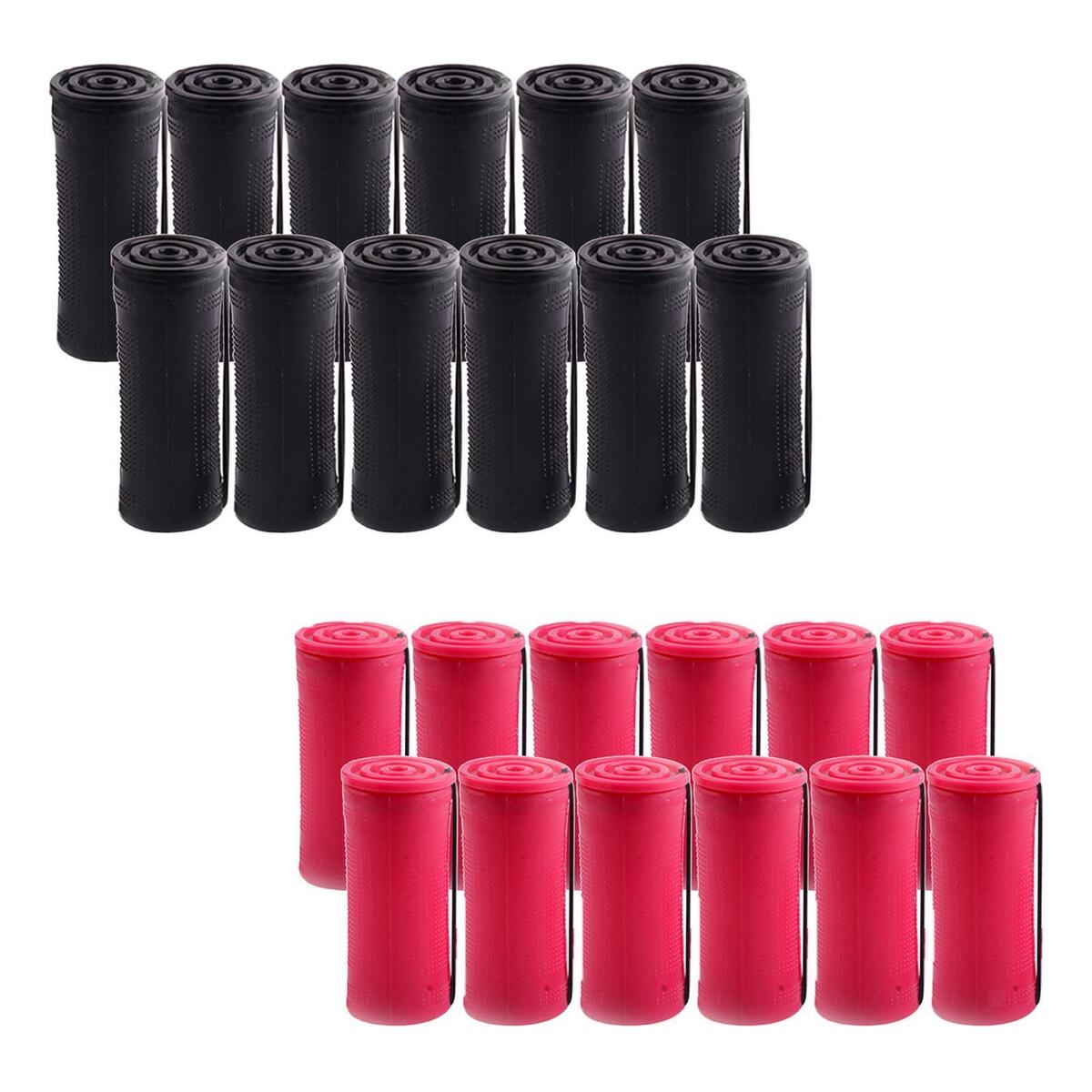 24Pcs Cold  Perm Rods Curly Wavy Rod Curling  with Rubber Band