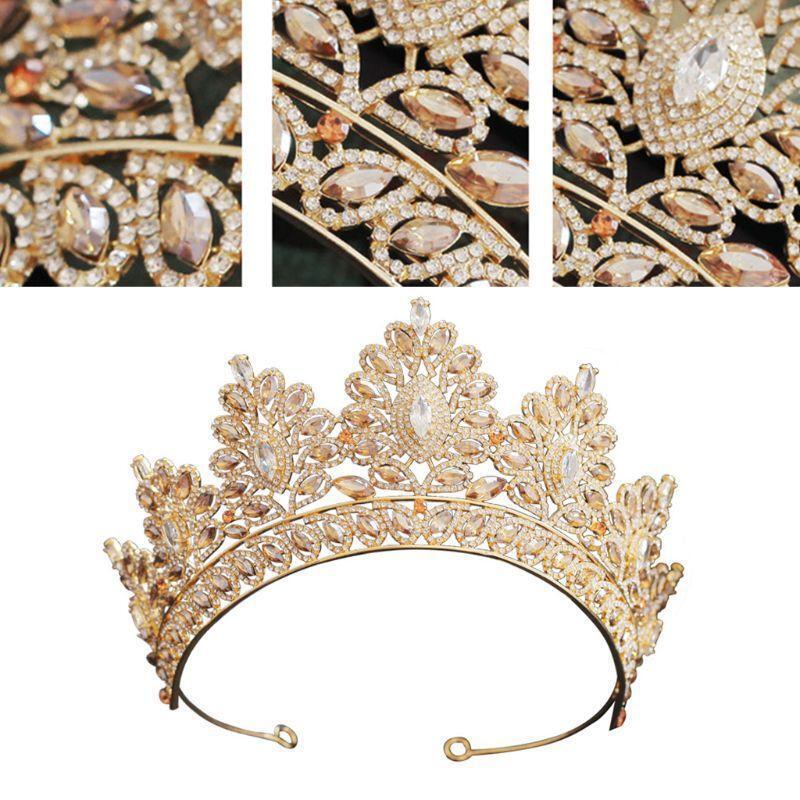 Baroque Bride Big Crown Tiara Jewelry Hair Band New Wedding Dress Accessories