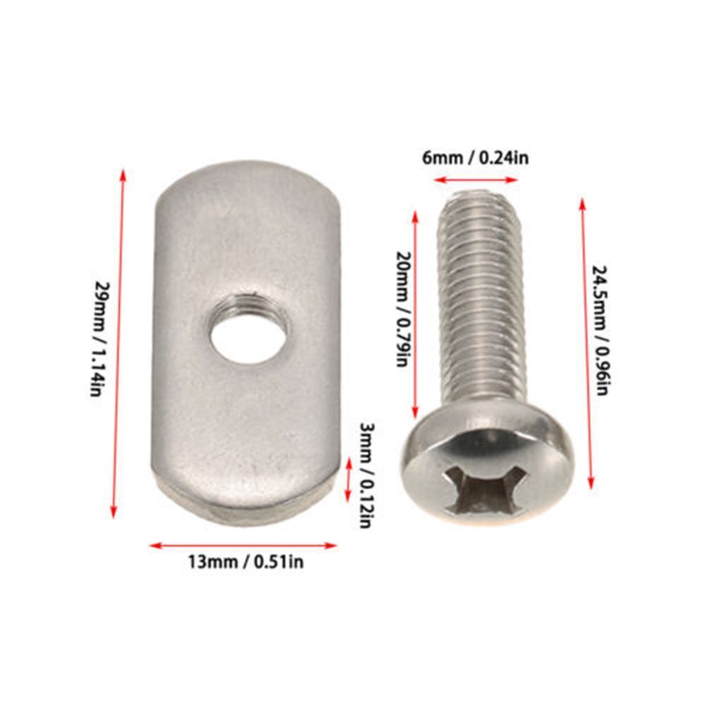 Outdoor Track Nuts Kayak  Accessories Hardware Gear Kayak Rail/Track Screws