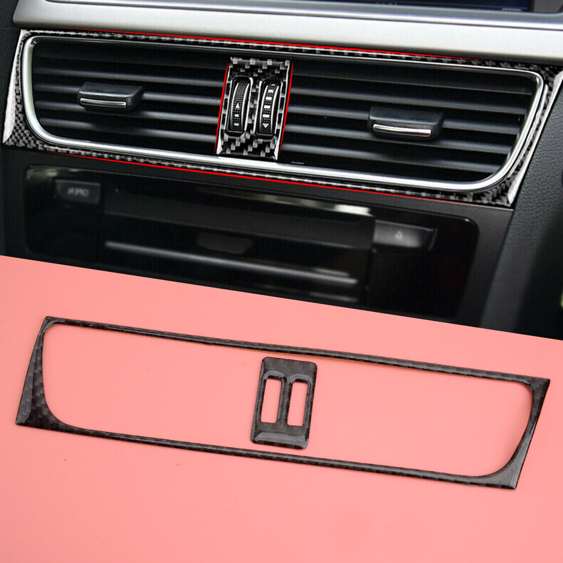 Carbon Fiber AC Air Vent Cover Trim Fit For Audi A4 B8 A5 Q5