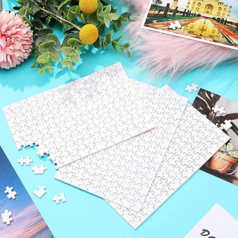 15 Sets Blank Sublimation-Puzzle Blank Jigsaw for DIY Custom Puzzle Heat Press