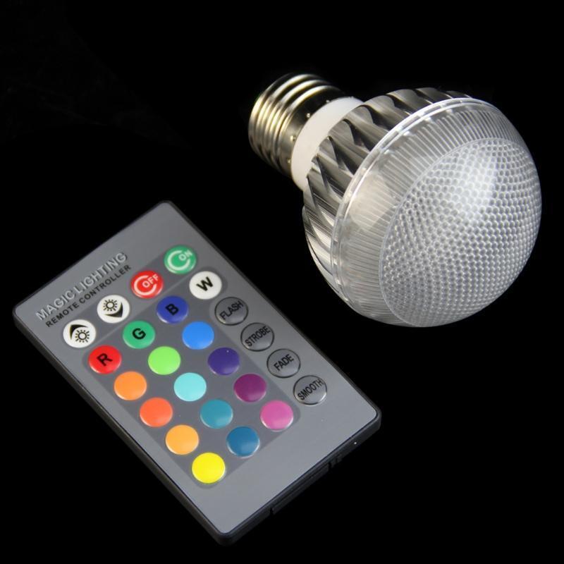 New RGB LED E27 15W Lamp Color Changing Light Bulb With Remote Control 85-265V